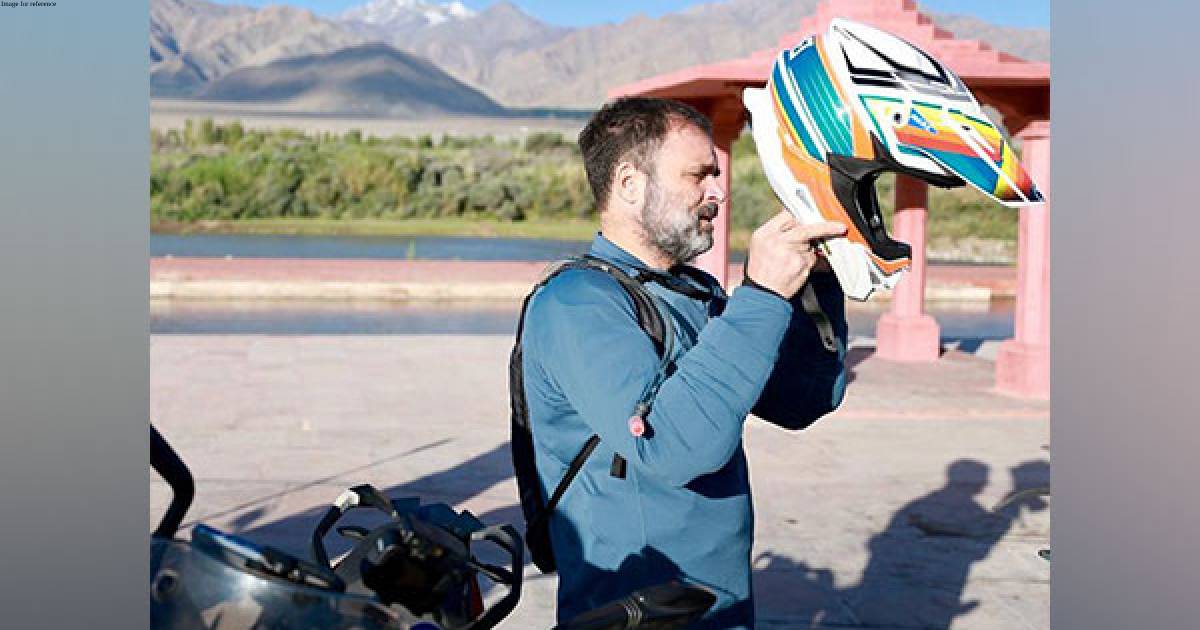 Rahul Gandhi rides bike to Ladakh's Pangong Lake to celebrate father Rajiv's birthday